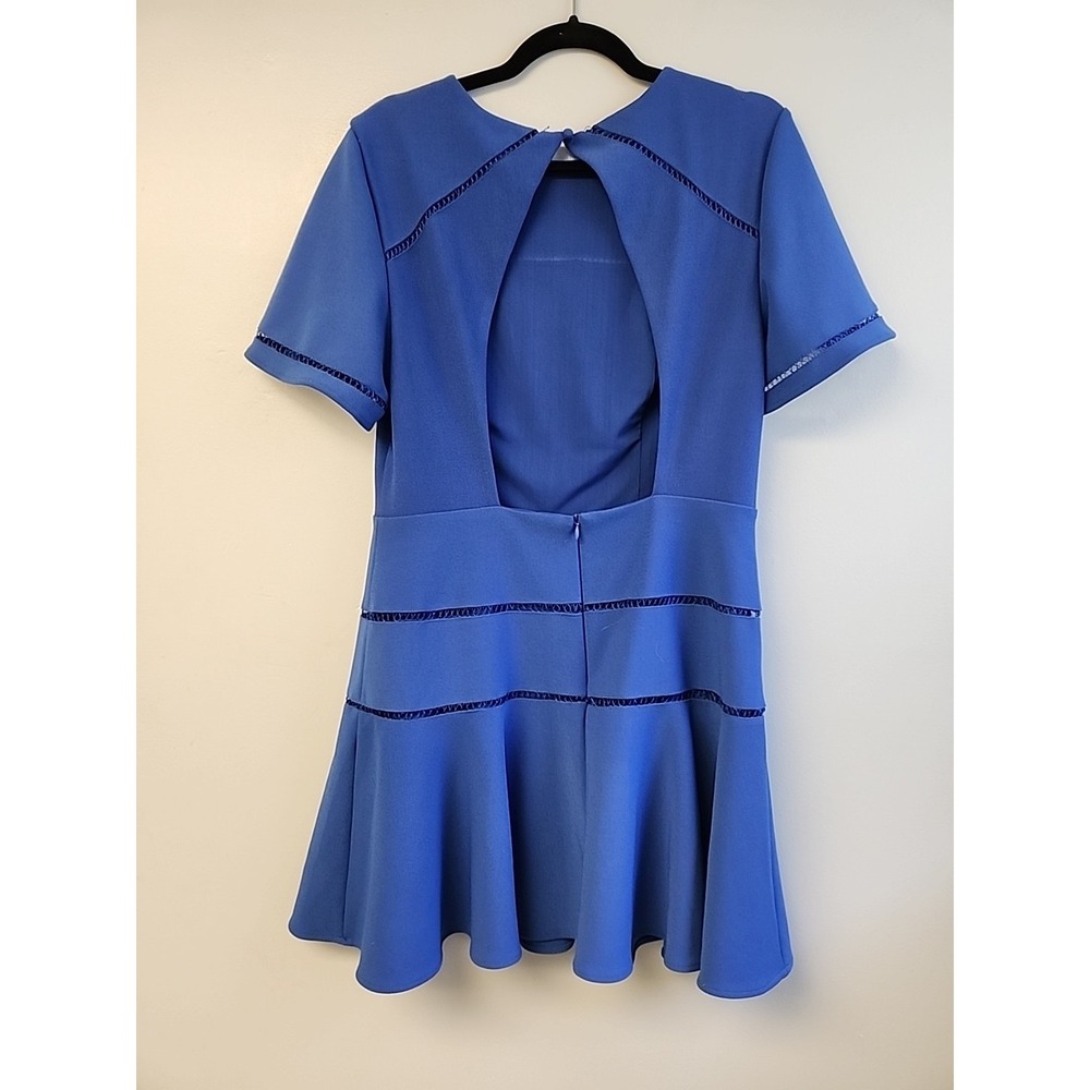 *FINDERS Women's L Royal Blue Open Back Short Sleeve Inmortal Mini Dress - Picture 3 of 8